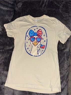 Bella Canvas Cream Women’s Tee with Patriotic Duck Graphic